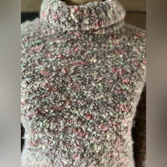 Talbots Wool Mohair Blend Turtleneck Sweater Multicolor Knit Made In Italy - Picture 3 of 11